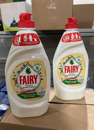 Средство для мытья посуда fairy нежные руки - ромашка и витамин е, 450 мл.1 фото