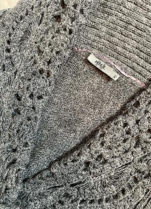 Ажурний кардиган кофта з вовною альпаки светр nile, xl3 фото