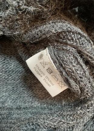Ажурний кардиган кофта з вовною альпаки светр nile, xl4 фото