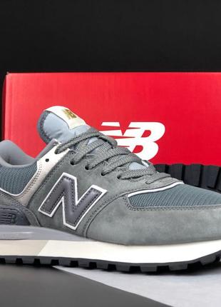 Мужские кроссовки new balance 574 classic замшевые серые