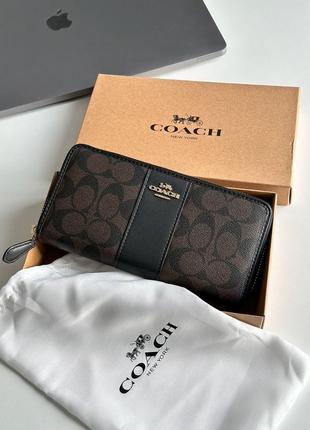 Coach wallet dark brown/black кошелек