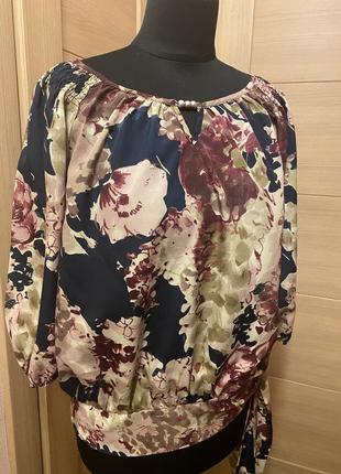 Новая красивая блуза в цветочный принт подойдет на 46, 48 размер или м, л7 фото