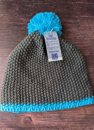 Atlantis шапка зимняя унисекс серая с помпоном