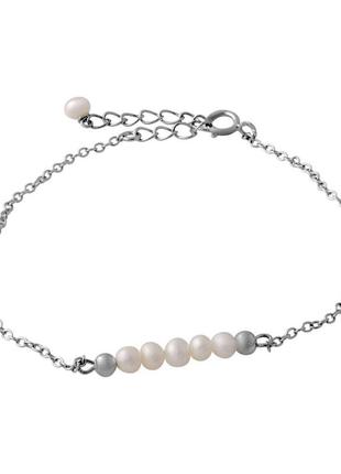 Срібний браслет з натуральними перлами барочним, вага виробу 1,3 г (2069980) 1720 розмір