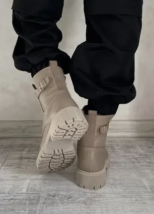 Ботинки женские зимние bistfor бежевые кожаные5 фото