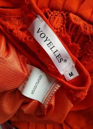 Оранжевое гофрированное платье с длинными рукавами от voyelles8 фото