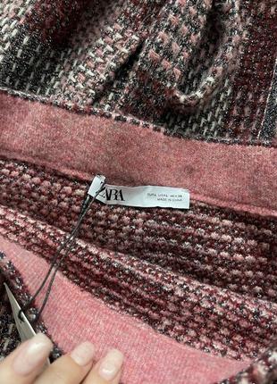 Zara стильный твидовый костюм жакет пиджак блейзер + юбка из свежих коллекций4 фото