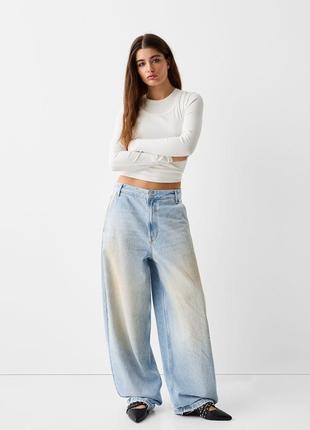 Джинси bershka faded-effect skater fit jeans6 фото