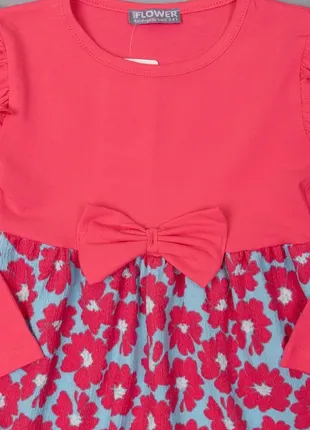 Платье для девочек 3666 розовое малиновое3 фото