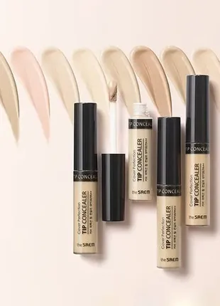 The saem cover perfection tip concealer  консилер со светоотражающими частицами, 7мл