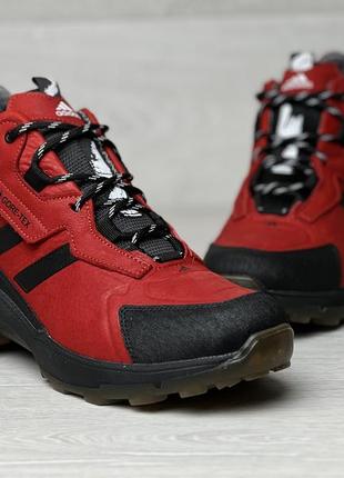 Спортивные кожаные ботинки, кроссовки зимние термо adidas terrex gore-tex red4 фото