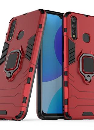 Чехол ring case для vivo y19 бронированный бампер с кольцом красный