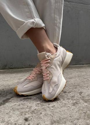 Кроссовки new balance 327 cream pink premium5 фото