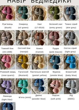 Набор детской силиконовой посуды медвежонок (9 позицій)