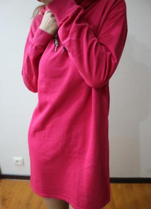 Туника сукня рожева плаття з капюшоном2 фото