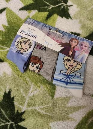 Детские носки ледяное сердце эльза принцессы disney р.23/26, 31/34