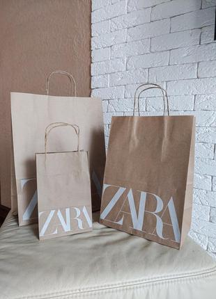 Подарочный крафт пакет zara1 фото