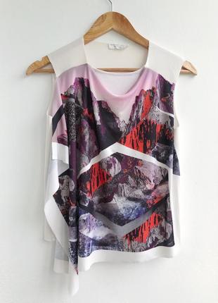 Біла блуза з принтом