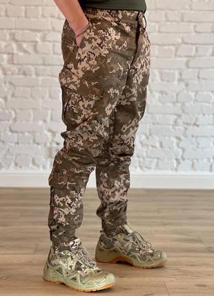 Військові чоловічі штани softshell піксель водонепроникні на флісі для зсу3 фото