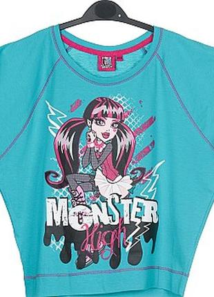 Акция!!! яркая футболка на девочку  monsterhigh хлопок германия