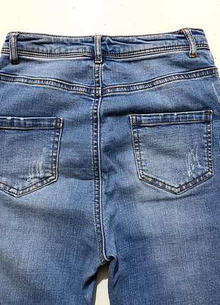 Eur 34 джинсы высокие рваные потертые женские облегающие7 фото