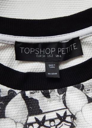 Топ* футболка с принтом голуби от topshop petite (размер 34-36)3 фото