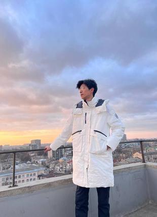 Шикарная стильная куртка в корейском стиле мужская женская пальто пуховик молодёжная удлинённая длинная  оверсайз аниме зимняя осенняя весенняя тёплая4 фото