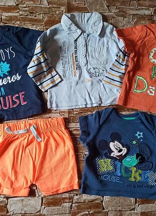 Набор футболок на мальчика 0-3 мес