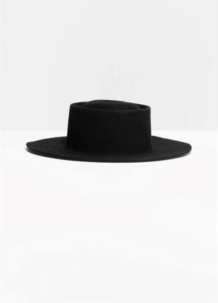 Черная фетровая шляпа федора &amp;other stories шляпа испанский1 фото