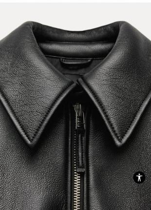 Пиджак куртка из искусственной кожи zara кожаный бомбер5 фото