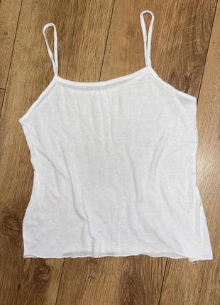 Майка оригинальная белая на бретельках топик топ
