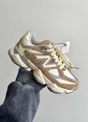 Шикарные кроссовки new balance 9060 driftwood premium коричневые с бежевым унисекс 36-43 р