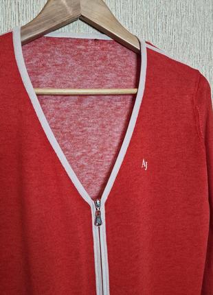 Качественный джемпер, свитер на молнии, кофта из натурального шелка и шерсти armani jeans, оригинал2 фото
