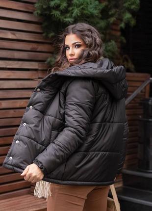 Куртка стьобана жіноча на синтепоні 200 , куртка тепла батал4 фото