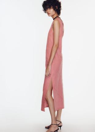 Сукня середньої довжини з льоном4 фото