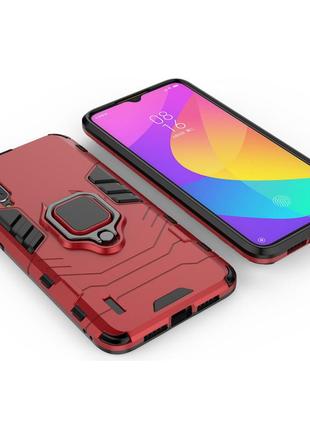 Чехол ring case для xiaomi mi 9 lite (mi cc9) бронированный бампер с кольцом красный4 фото