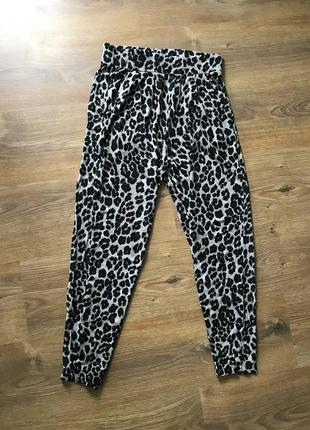 Трикотажні леопардові штани з віскози1 фото