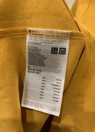 Базовая футболка uniqlo горчичная женская5 фото