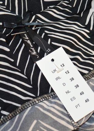 Черно-белое вечернее нарядное макси платье сарафан next геометрический принт этикетка3 фото