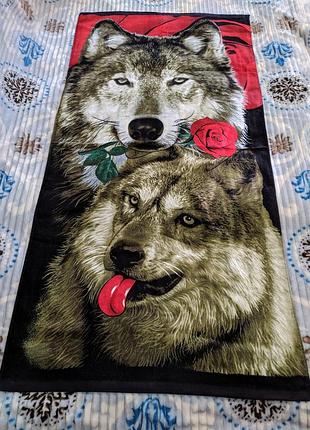 Махровое пляжное банное полотенце