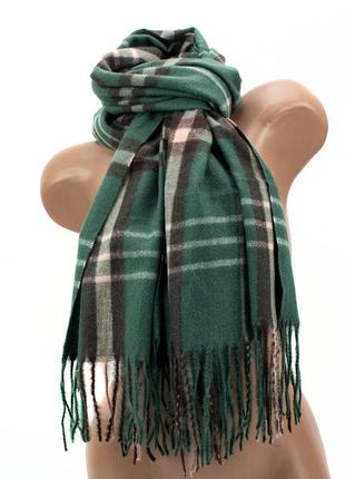 Жіночий шарф з бахромою corze j10gr, зелений2 фото