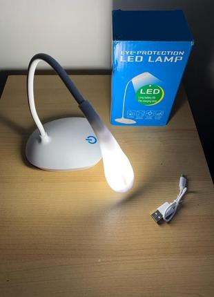 Лампа настольная светодиодная аккумуляторная с сенсорным управлением7 фото