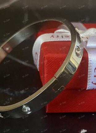 Браслет с камнями, модный браслет, дизайнерский браслет, браслет серебряного цвета с фианитами,3 фото