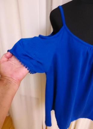 Футболка батал. блуза электрик с открытыми плечами  yessika c&a раз.56-582 фото