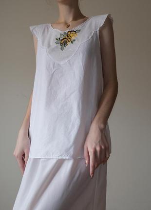 Вінтажна нічна маєчка з вишивкою5 фото