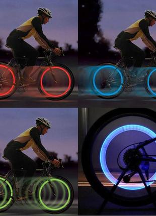 Led-підсвітка на колесо велосипеда 1 шт. з батарейками4 фото