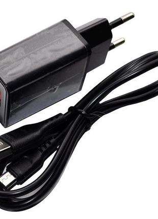 Адаптер живлення denmen dc01v + кабель micro usb (5v/2.1a/1usb)