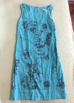 Красивое льняное платье siente турция 100% лён