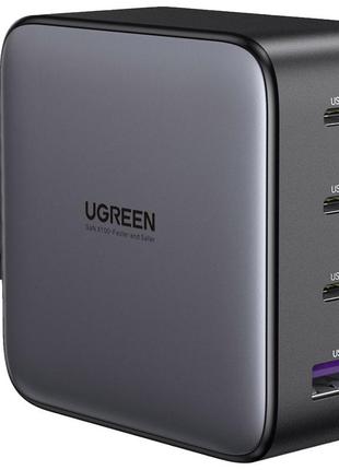 Быстрое сетевое зарядное устройство ugreen gan fast charger 100w 3 type-c + usb type a pd 3.0 qc4.0  black