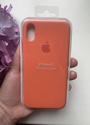 Чехол силиконовый для iphone x/xs silicone case оранжевого цвета2 фото